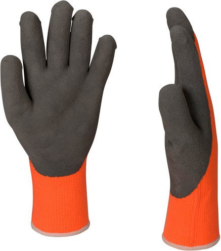 OX-ON Winterhandschuhe Winter Comfort 3306 in Orange/Grau mit Latexbeschichtung in Größe S - Bild 1