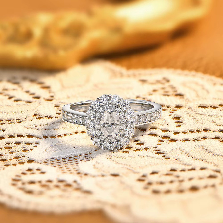 ATTAGEMS Ring, 925 Silber, synthetischer Moissanit, Diamant, Damen - Bild 2