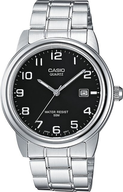 Casio Armbanduhr, Quarz, Edelstahl, Schwarz, 39 mm, Herren - Bild 1