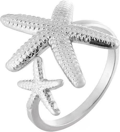 Ring Edelstahl, Seestern, Goldene Farbe, Verstellbar, Damen Herren - Bild 1