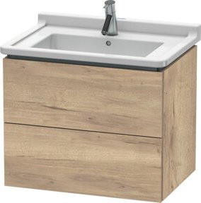 Duravit Waschtischunterschrank L-Cube wandhängend mit 2 Schubladen in Ei Marmor Weiß/Braun B: 67 cm, T: 46,9 cm - Bild 1