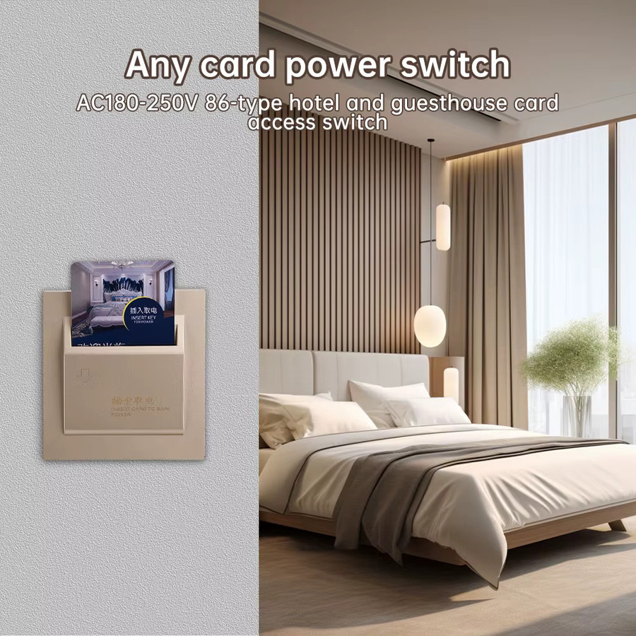 Hotel-Keycard-Netzschalter Typ 86 in Weiß für stromsparende Energiesysteme, AC 180-250V, 40 A - Bild 3