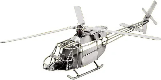Modell Hubschrauber aus Metall von Hinz und Kunst in Silber - Bild 1