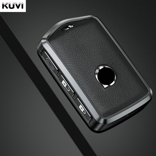 Kuvi Schlüsselhülle aus Metall und Leder für Volvo XC60 XC40 XC90 S90 V60 S60 V90 Modelle 2010-2022 - Bild 1