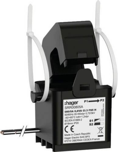 Hager Klappwandler SRR00805A Primärstrom 80A Sekundärstrom 5A in Schwarz - Bild 1
