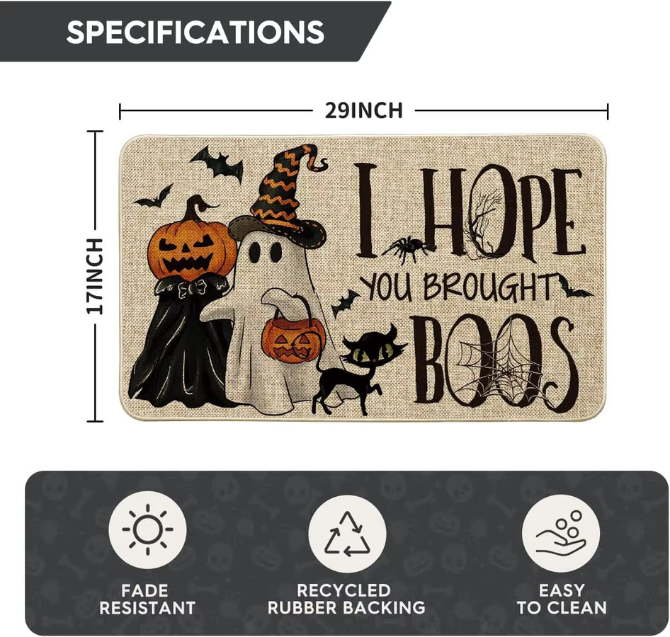 VIKAMA Halloween Druckteppich schmutzabweisende und verschleißfeste Bodenmatte für Eingangsbereich und Badezimmer - Bild 4