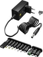 goobay Universal-Netzteil mit USB-C, Micro-USB und USB-A in Schwarz, 36 Watt - Bild 1