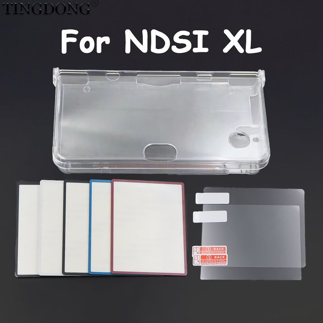 TingDong Schutzset für NDSi XL LL mit kristallklarer Hartschalenhülle, Kunststoff-Bildschirmabdeckung und Schutzfolie in Transparent und Schwarz - Bild 1