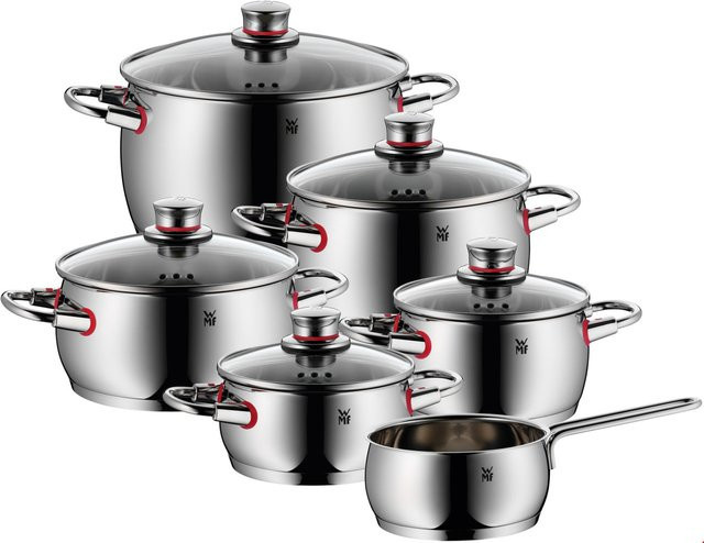 WMF Quality One Topf-Set 6-teilig aus Edelstahl mit Glasdeckel in Silber - Bild 1