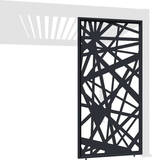 Weide Dekorative Aluminium Wand für Weide Pergola mit abstraktem Design in Anthrazit, Breite: 123 cm, Höhe: 235 cm - Bild 1