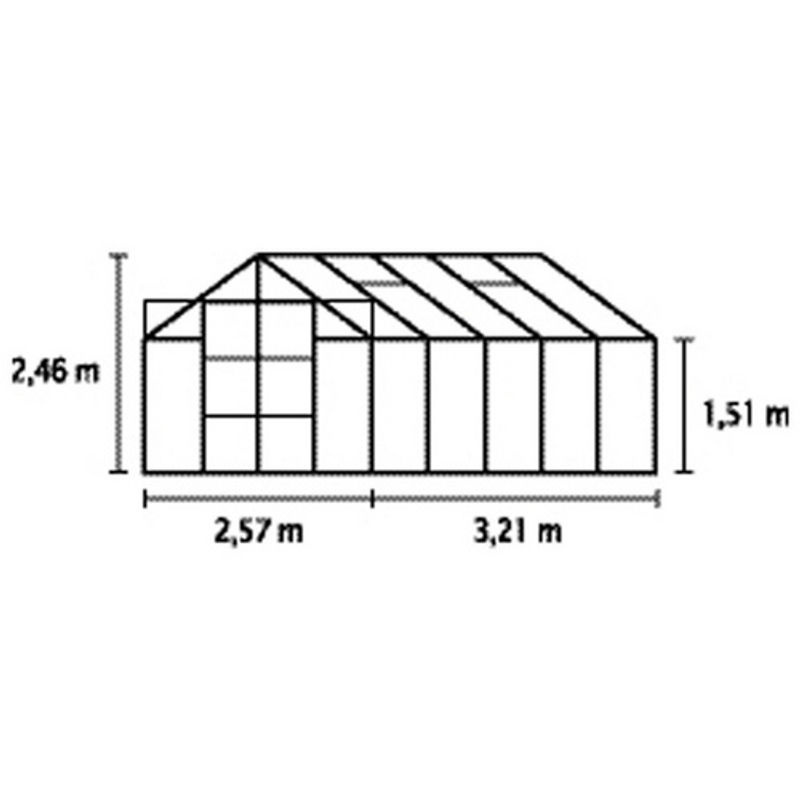Vitavia Gewächshaus Uranus mit 8,3 m² Fläche, silberfarbenes eloxiertes Aluminium und Polycarbonat-Verglasung - Bild 5