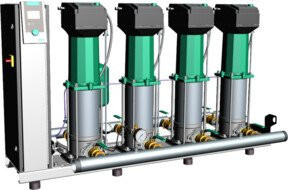 Wilo Druckerhöhungsanlage SiBoost 4 Smart MVISE 406 aus Edelstahl in Mehrfarbig mit 1,1 kW - Bild 1