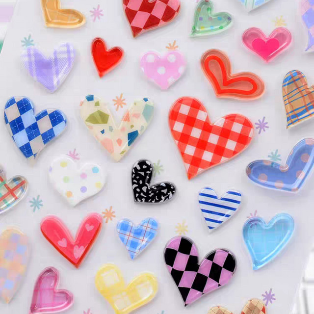 BONITO Süße Herz Liebe Aufkleber aus PVC für Scrapbooking und DIY Journaling, Mehrfarbig - Bild 1