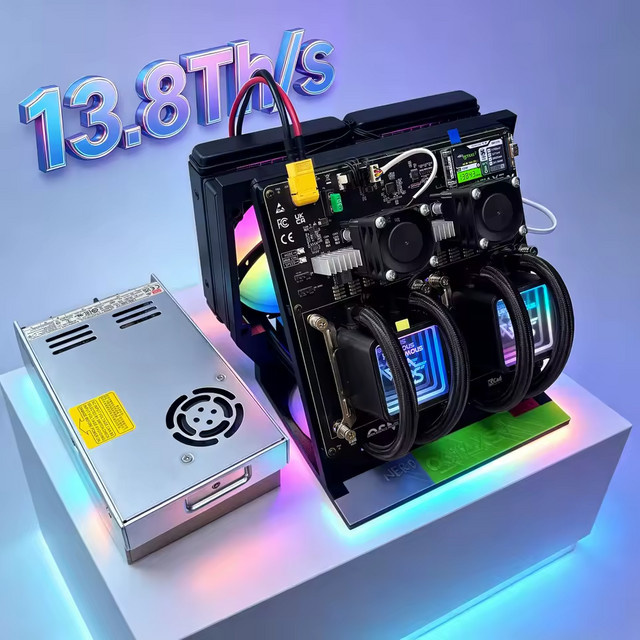 NerdOCTAxe Rev3.1 Hydro BTC-Miner flüssigkeitsgekühlt, 13.8Th/s, Schwarz - Bild 1