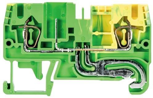 Wieland Electric 56.703.2455.0 Schutzleiterklemme mit Federzuganschluss und Steckanschluss, Grün-Gelb, 100 Stück - Bild 1