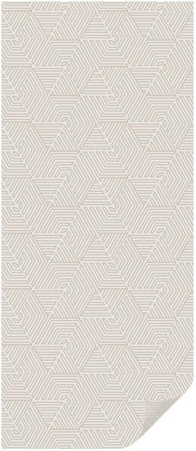 Tulup Buntglasfolie mit linearen Dreiecken in Beige, selbstklebender Sichtschutz für Fenster, B/H: 50 x 116 cm - Bild 1