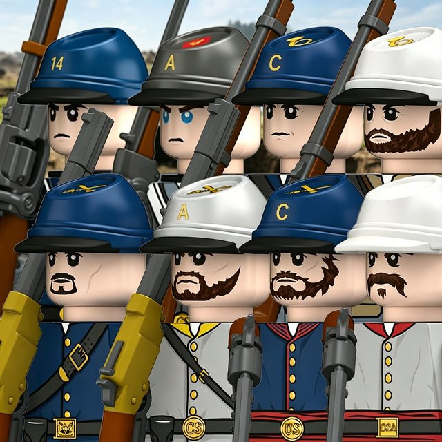 BRICKPANDA Lone Star Guards Amerikanischer Bürgerkrieg Soldaten-Figuren, Bausteine - Bild 1
