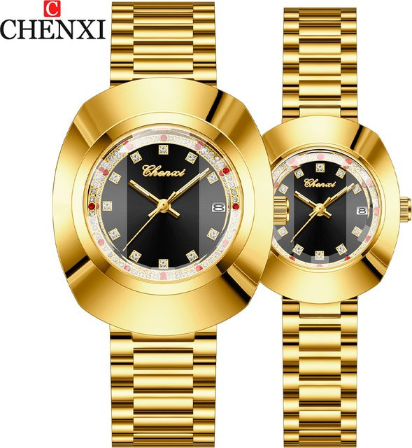 CHENXI Armbanduhr, Quarz, Edelstahl, Gold, Unisex - Bild 1