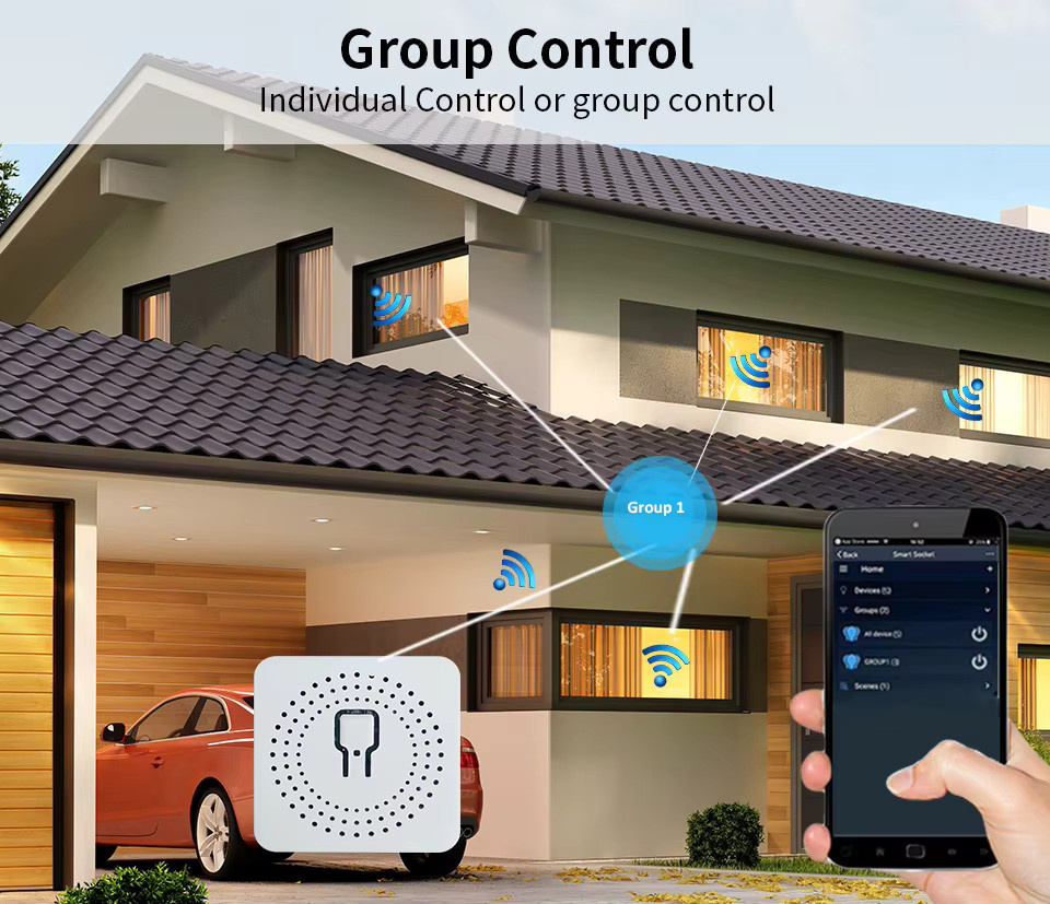 Tuya 2er-Pack WiFi Mini Smart Switch in Weiß für Alexa und Google Assistant zur Wandmontage - Bild 4