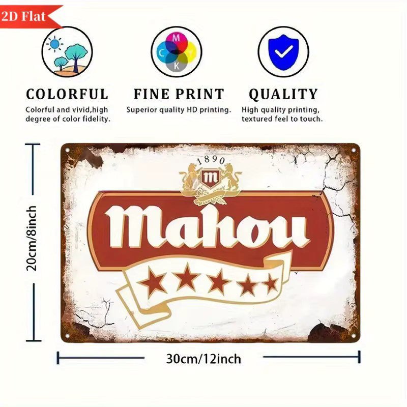 Vintage Mahou 1890 Bier-Logo Metall-Blechschild als Wandkunst-Dekoration - Bild 2