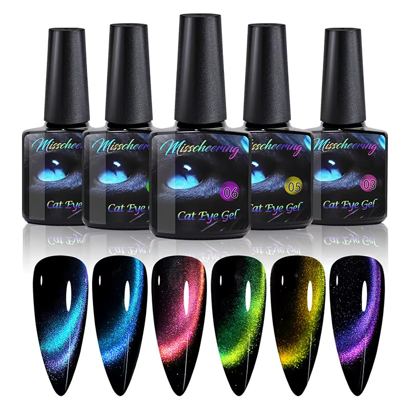 Misscheering Magnetisches Nagelgel Regenbogen Katzenauge, 8 ml, Schimmernd - Bild 2