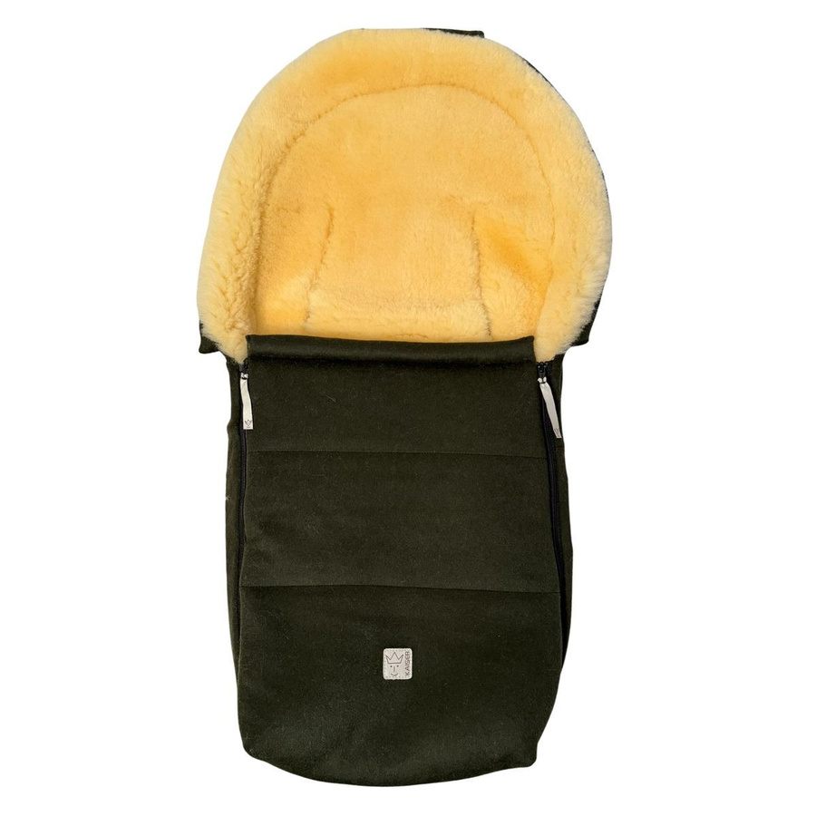 Kaiser Lammfell-Loden-Fußsack Emilia für Babyschalen und Babywannen, Farbe Green - Bild 1