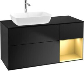 V&B Waschtischunterschrank Finion mit Wandbeleuchtung, Farbe Blau Lackiert, Breite: 120 cm, Tiefe: 50,1 cm, Höhe: 50,1 cm - Bild 1