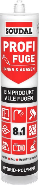 Soudal Profi-Fuge 8-in-1 MS-Polymer Dichtstoff in Weiß, 280 ml - Bild 1