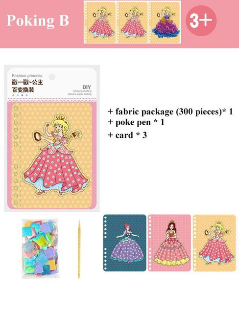 Yiran bag DIY Malaufkleber Prinzessin, Bastelspielzeug, ab 3 Jahre, beige - Bild 1