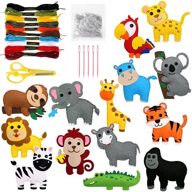 Yiran toy Kinder DIY Basteltiere Set, Filz, Bunt / Mehrfarbig - Bild 1