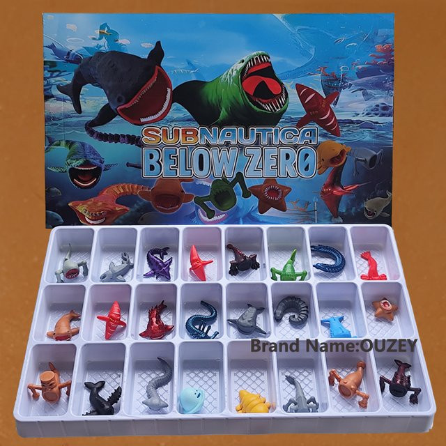 OUZEY Subnautica Sea Eater Monster Figuren-Set, 24-teiliges Set, Meerestiere - Bild 1