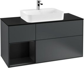 V&B Waschtischunterschrank Finion in Mattblau lackiert, Breite: 120 cm, Tiefe: 50,1 cm, Höhe: 50,1 cm - Bild 1