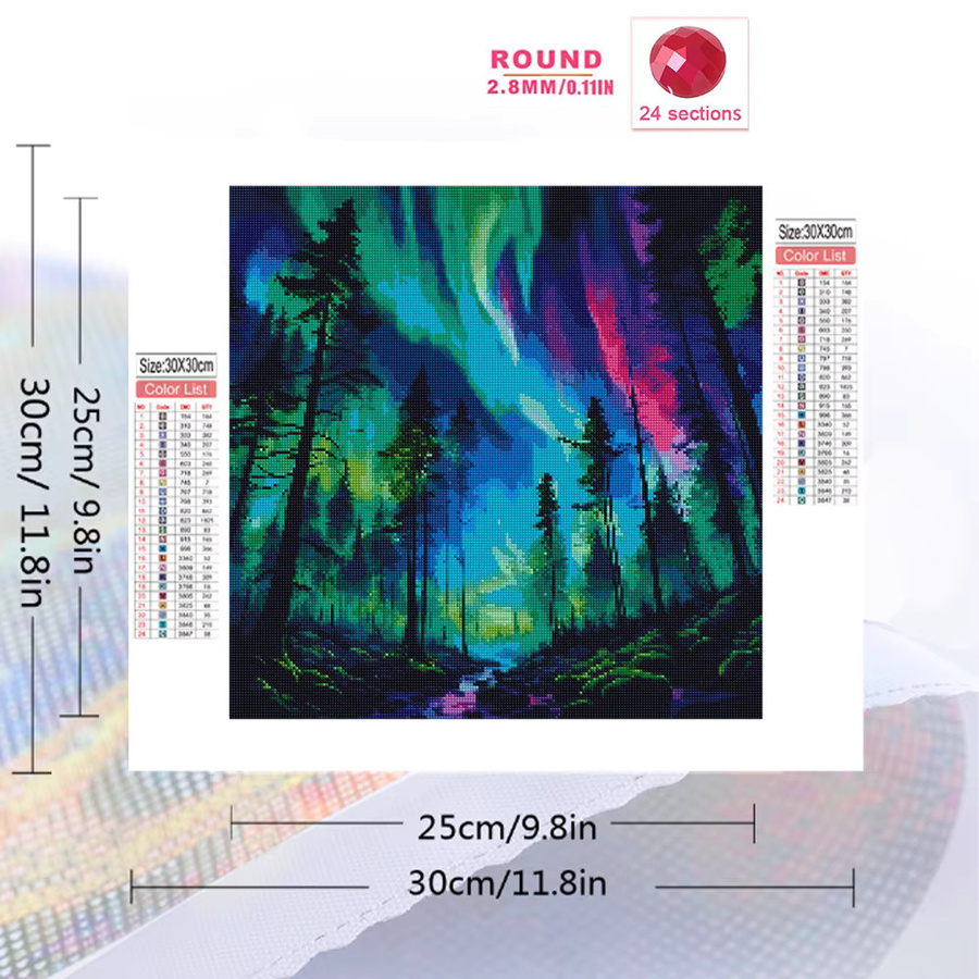 Momoart Diamond Painting Set Aurora Landschaft DIY Diamantstickerei Mosaik Set Multicolor B/H: 20 x 20 cm - Bild 2