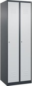 C+P Spind Classic PLUS Garderobenschrank mit 2 Abteilen in Anthrazitgrau und Lichtgrau, H x B x T: 185 x 60 x 50 cm - Bild 1