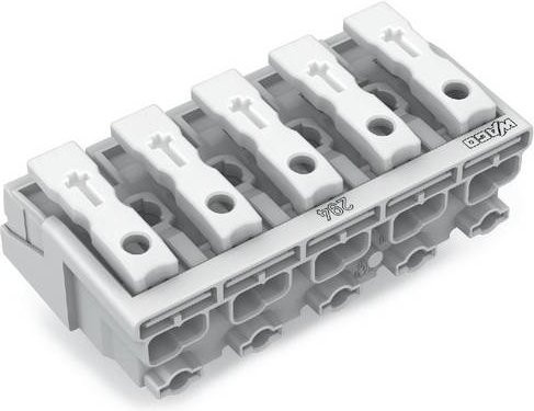 WAGO Netzanschlussklemme starr für 0,5-1,5 mm² Polzahl: 5, Farbe: Weiß, 2500 Stück - Bild 1