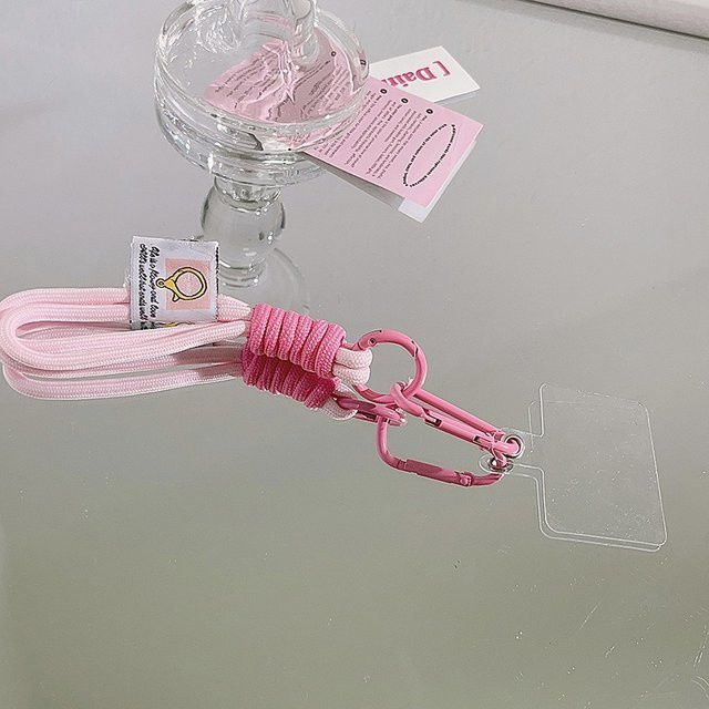 Modisches Handy-Lanyard als Anti-Verlust-Anhänger mit Twist-Seil in Pink und Purple - Bild 1