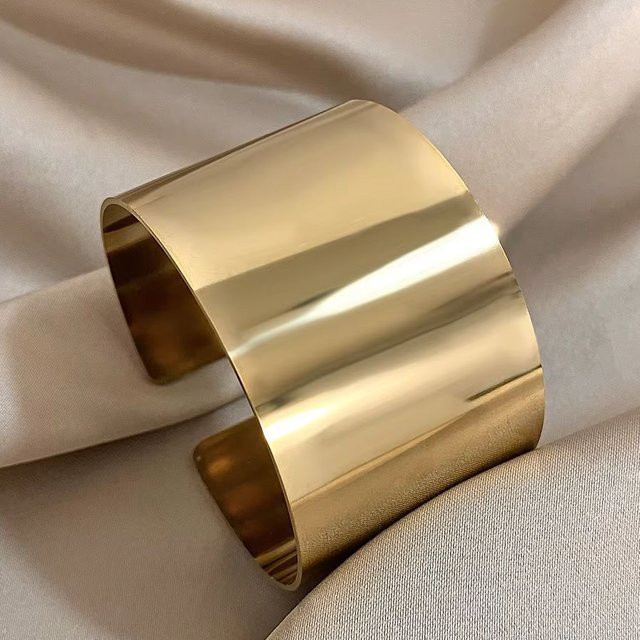 AENSOA Armreifen Edelstahl, Gold, Unisex, Vintage - Bild 1