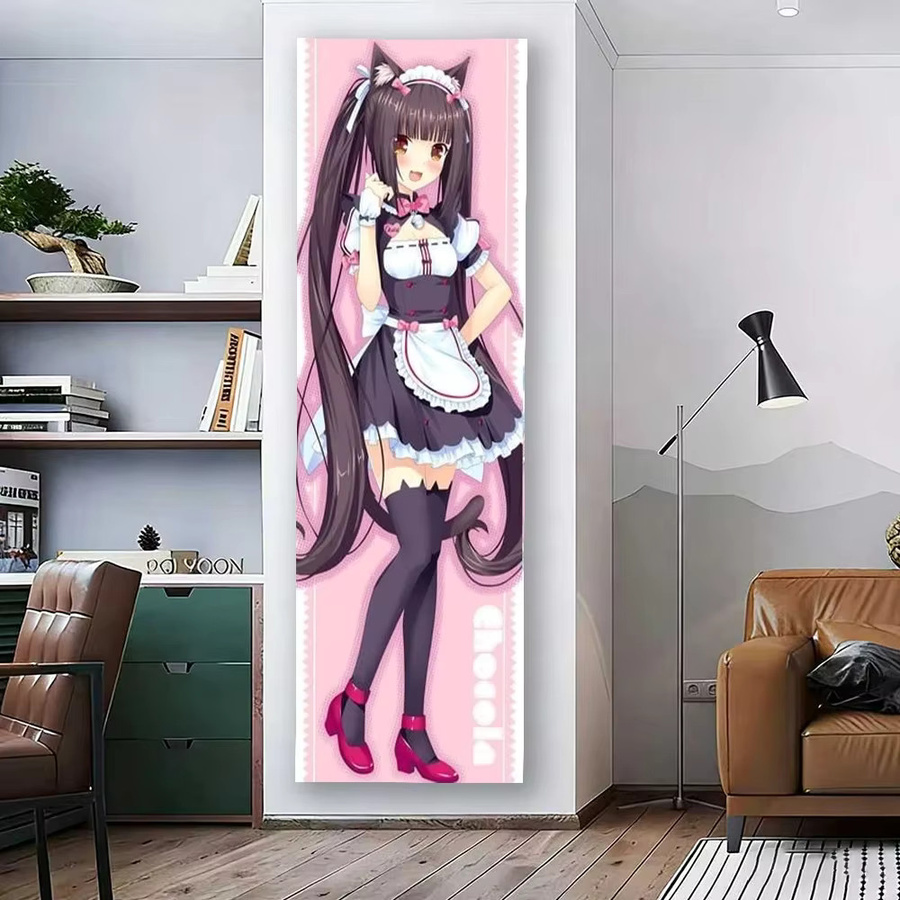 Nekopara Anime Wandteppich Rosa Vertikaler Wandbehang mit Psychedelischem Design für deine Mädchen-Schlafsaal-Dekoration - Bild 2