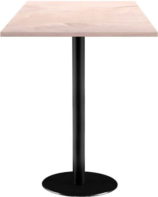 RestooTab Stehtisch Rome quadratisch in Birke/Hellgrau mit schwarzem Gestell, B/T/H: 60 x 60 x 113 cm - Bild 1