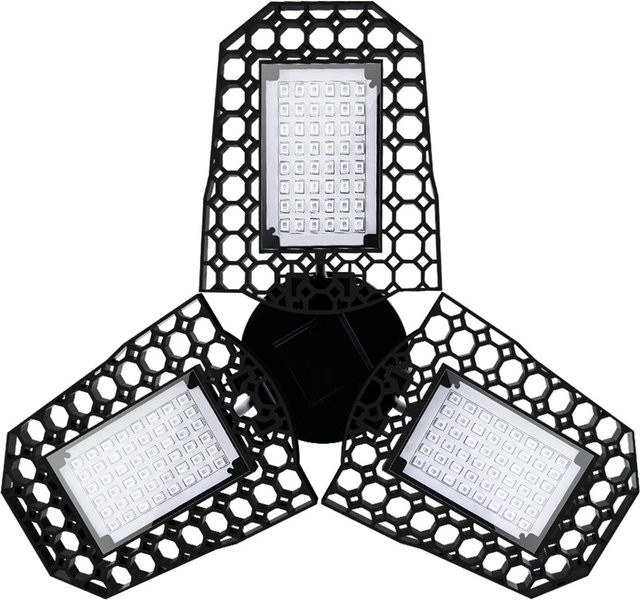 TOMTOP JMS LED Pflanzenwachstumslicht mit 126 SMD-Beads, faltbares Dreiblatt-Spalier in Schwarz mit rotem und blauem Spektrum für Setzlinge und Indoor-Gartenbau - Bild 1