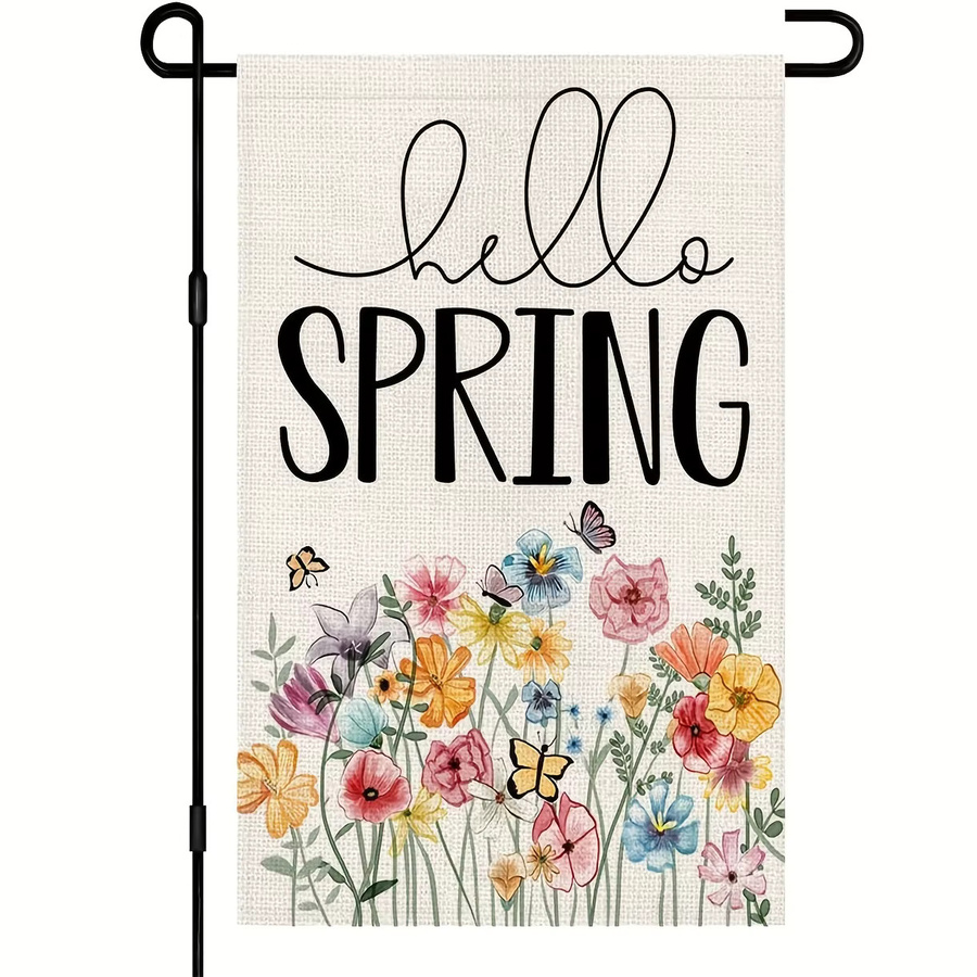VIKAMA Frühlings-Gartenflagge mit Blumenmuster, wasserdicht und doppelseitig, Mehrfarbig - Bild 2