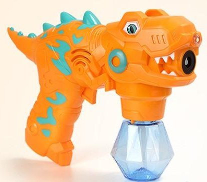 Binchi Outdoor Product Dinosaurier Seifenblasenpistole, Elektrisch, Licht und Musik, Orange, ab 3 Jahre - Bild 1