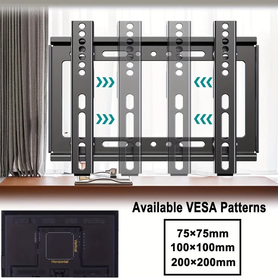 BEISHI Universal-TV-Wandhalterung für Flach- und gebogene Fernseher von 14 bis 42 Zoll, Farbe: Schwarz oder Grün, max. VESA 200 x 200 mm, bis zu 25 kg Traglast - Bild 4
