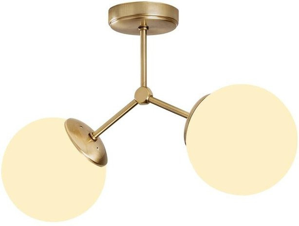 Opviq Deckenleuchte Damar in Gelb und Weiß aus Metall und Glas mit 2 E27 Fassungen, Höhe: 28 cm, Breite: 15 cm, Tiefe: 15 cm - Bild 1