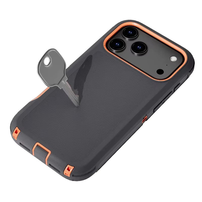 Ott 3in1 Heavy Duty Defender Box Case Schutzhülle für iPhone 17 16 15 14 13 12 Pro Max in Schwarz und Grau - Bild 3