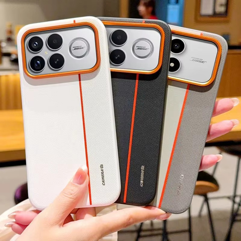 Xiaomi Poco F8 F7 Pro Ultra Schutzhülle aus weißem PU-Leder mit Lychee-Muster und magnetischem Verschluss - Bild 3