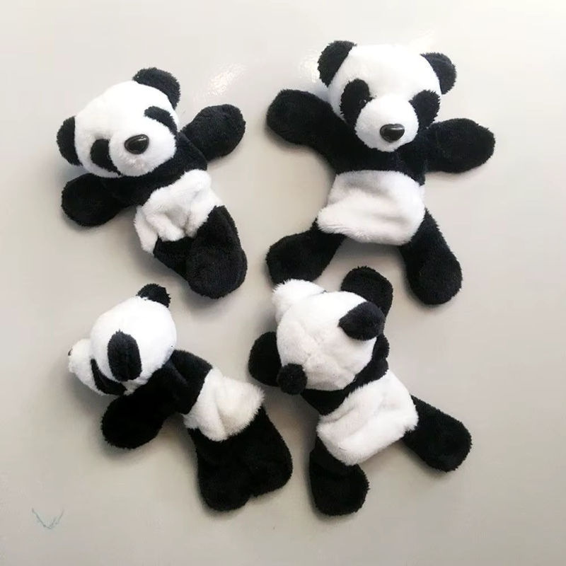 Weicher Plüsch-Panda-Magnet in Ovalform aus weißem Textil für Whiteboard und Kühlschrank - Bild 4