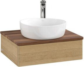 V&B Waschtischunterschrank Antao mit Beleuchtung, Farbe Walnuss/Eiche/Braun, B/T/H: 60 x 50 x 19 cm - Bild 1