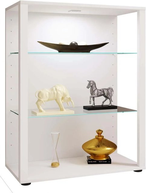 ebuy24 GlasolXL Vitrinenschrank mit Glastüren und 3 Ablagen in Weiß - Bild 1