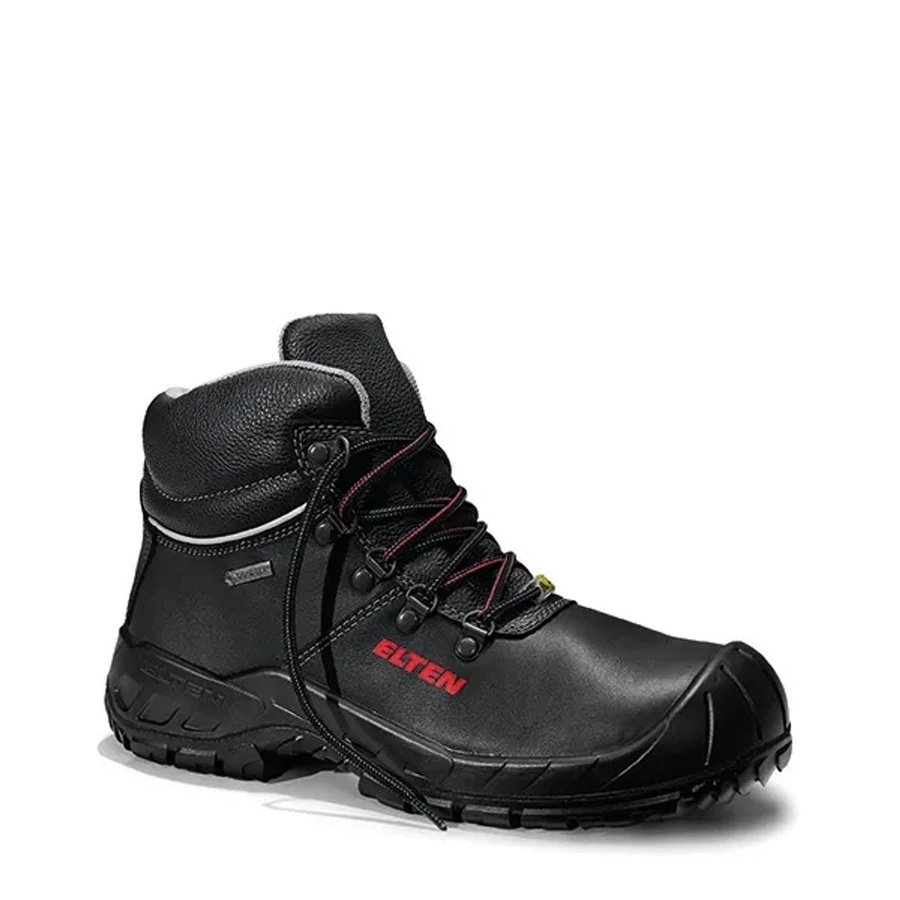 Elten Sicherheitsschnürstiefel Renzo GTX Mid S3 ESD in Schwarz-Grau aus Rindleder Größe 46 - Bild 2